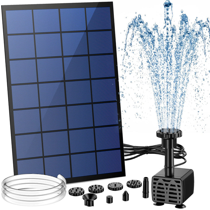 AISITIN Solar Springbrunnen für Aussen, 2,5W DIY Solar Teichpumpe mit 1,2M Wasserleitung Solarbrunne
