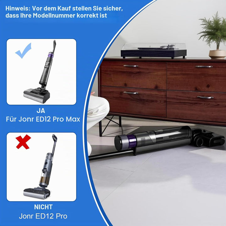 Bürstenwalze und Filter Zubehörset für JONR ED12 Pro Max Nass Trockensauger Ersatzteile (2 bürste, 2