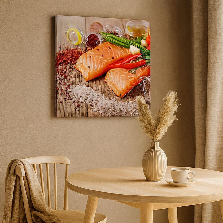 Bilder auf Leinwand Welt Karte Gewürze Farben Leinwandbild 60x60cm Wandbilder Dekoration Wohnzimmer