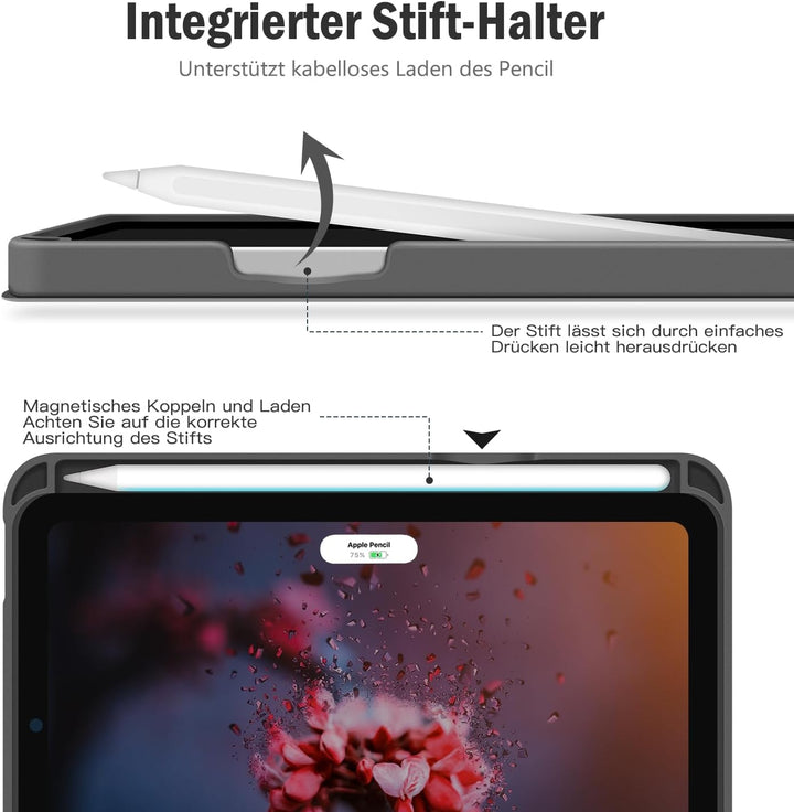 Antbox Hülle für iPad Mini 6. Gen 2021 8.3 Zoll mit tstifthalter Apple Pencil Halter Auto Schlaf/Wac