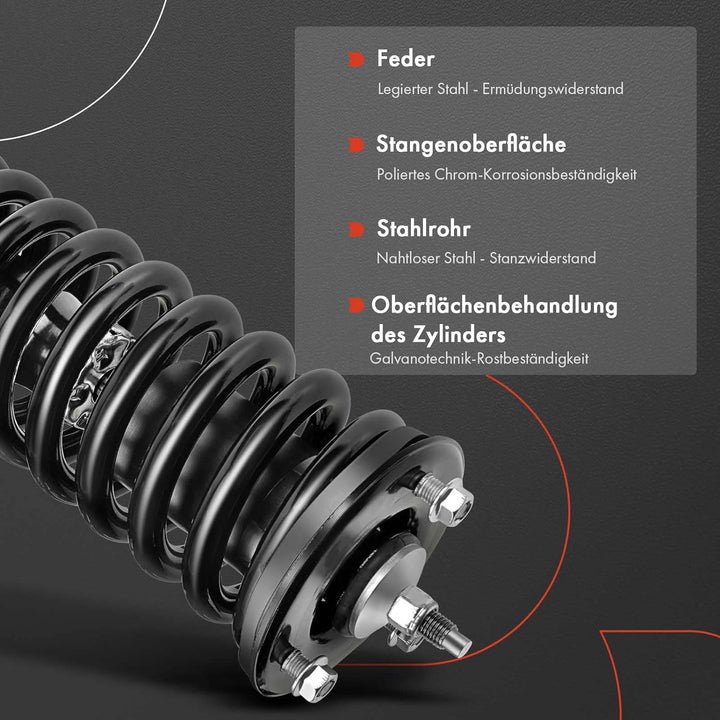 Frankberg 2x Komplett Stossdämpfer Federbein Satz Vorderachse Kompatibel mit Golf IV 1J1 2.8L 1999-2