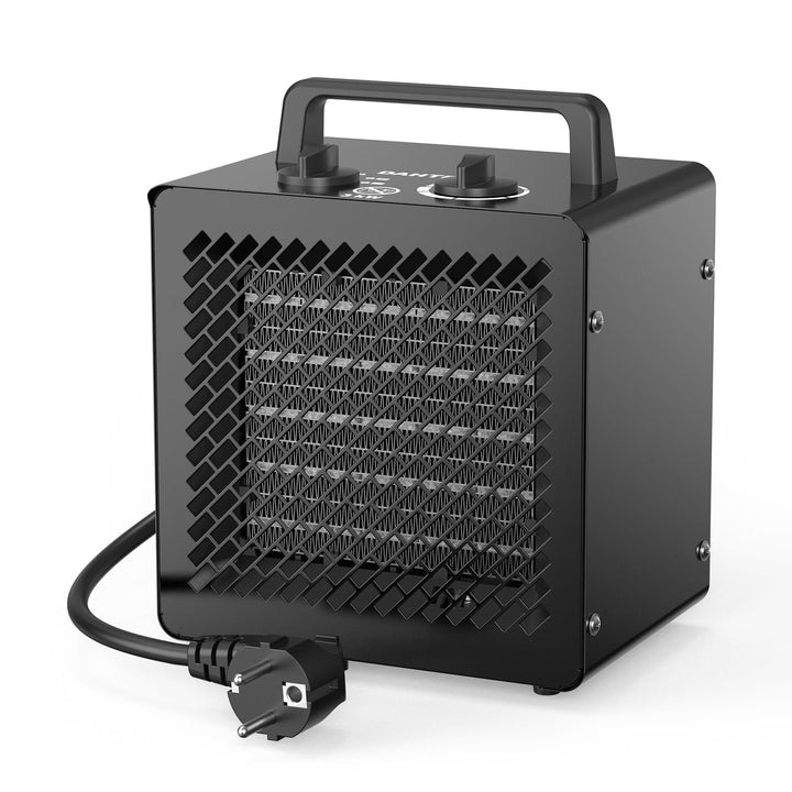 DAHTEC Keramik Heizlüfter 3000 Watt Klein Heizstrahler Bauheizer Bautrockner mit Thermostat & 3 Heiz