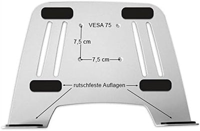 Drall Universal Wandhalterung Halterung für Laptop Netbook Tablet PC - Silber - mit Notebook Adapter