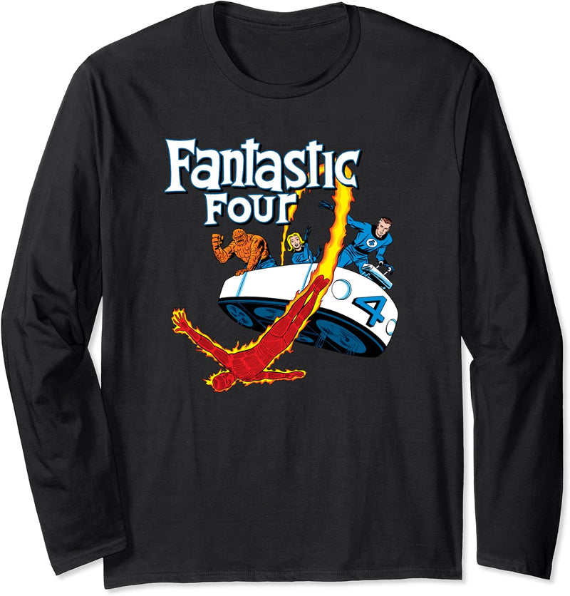 Marvel Comics Fantastic Four Fantasticar Retro Langarmshirt