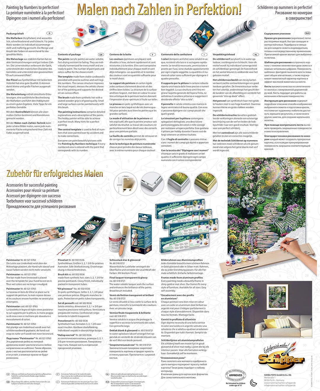 Schipper 609130804 Malen nach Zahlen - Mein schöner Garten - Bilder malen für Erwachsene, inklusive