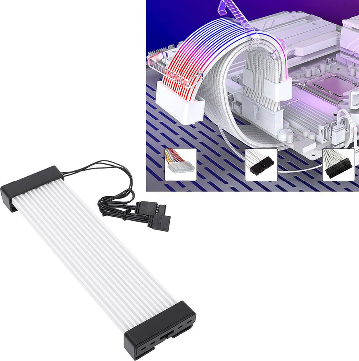 24 Pin zu 24 Pin PSU -Kabel, ARGB Stromkabel für Grafikkarte, 5V ARGB Beleuchtung Sync PC Case Decor