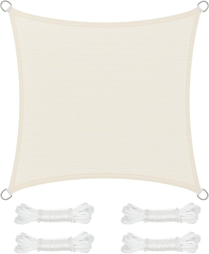 SONGMICS Sonnensegel 2 x 2 m, Sonnenschutz aus HDPE-Gewebe, luftdurchlässig, wasserdurchlässig, für