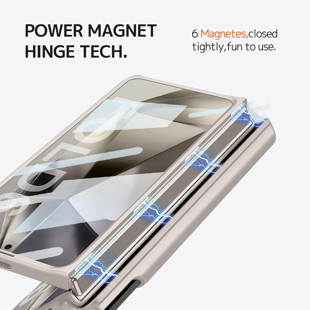 NINKI für Samsung Galaxy Z Fold 6 Armband Schutzhülle mit schwarz Stift,Magnetisches Scharnier handy