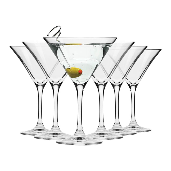Krosno Martini-Gläser Cocktailgläser | Set von 6 | 240 ML | Avant Garde Kollektion | Perfekt für Zuh