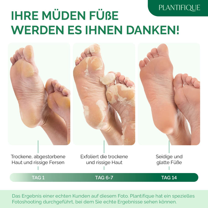 Plantifique Fussmaske - 2 Paar Hornhaut Socken für Männer - Fussmaske Hornhautentferner Socken - Hor