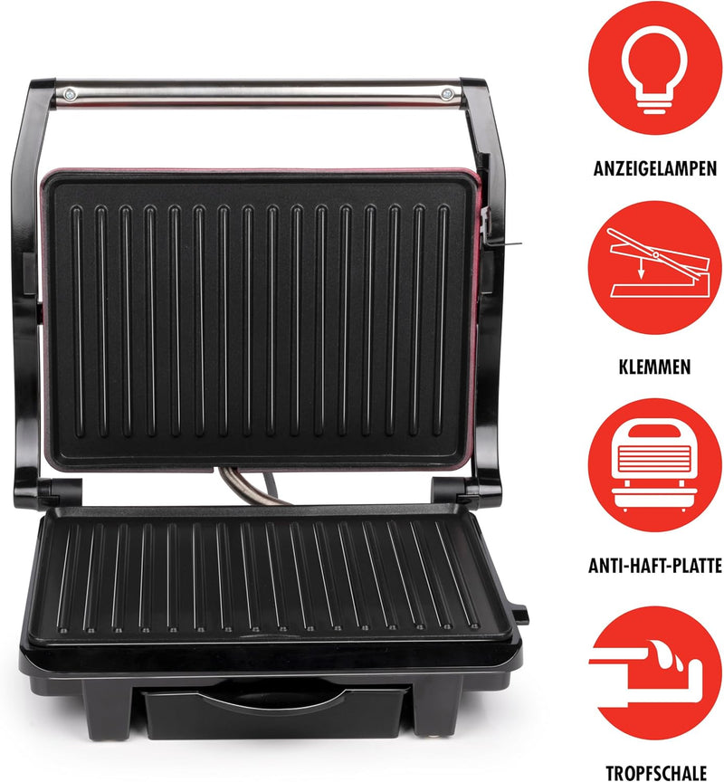 alpina Kontaktgrill - Optigrill 230V/1000W - Sandwich Maker - Panini Grill - Multigrill für Gemüse,