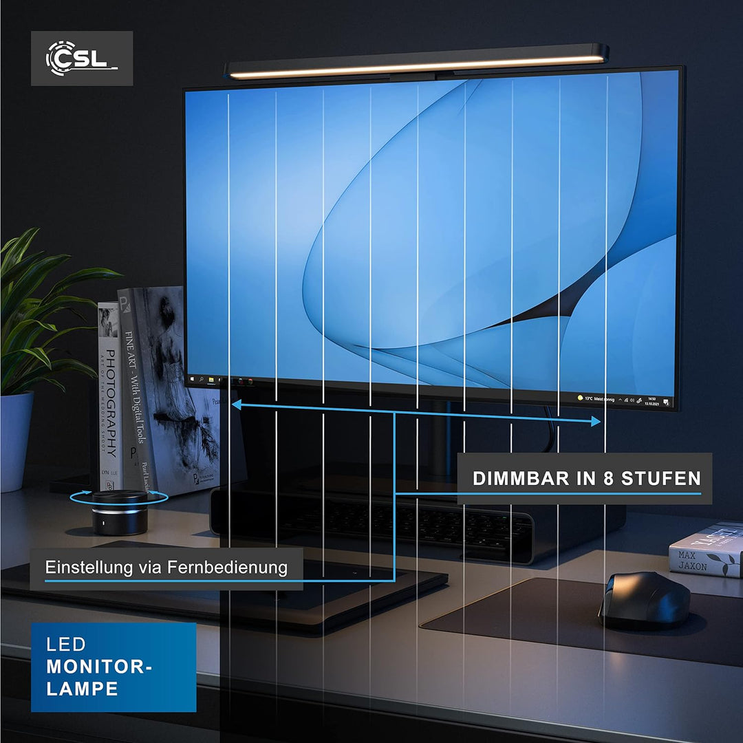 CSL - Screenbar LED USB Monitorlampe Bildschirmlampe Lichtleiste, Lightbar mit Fernbedienung, Monito