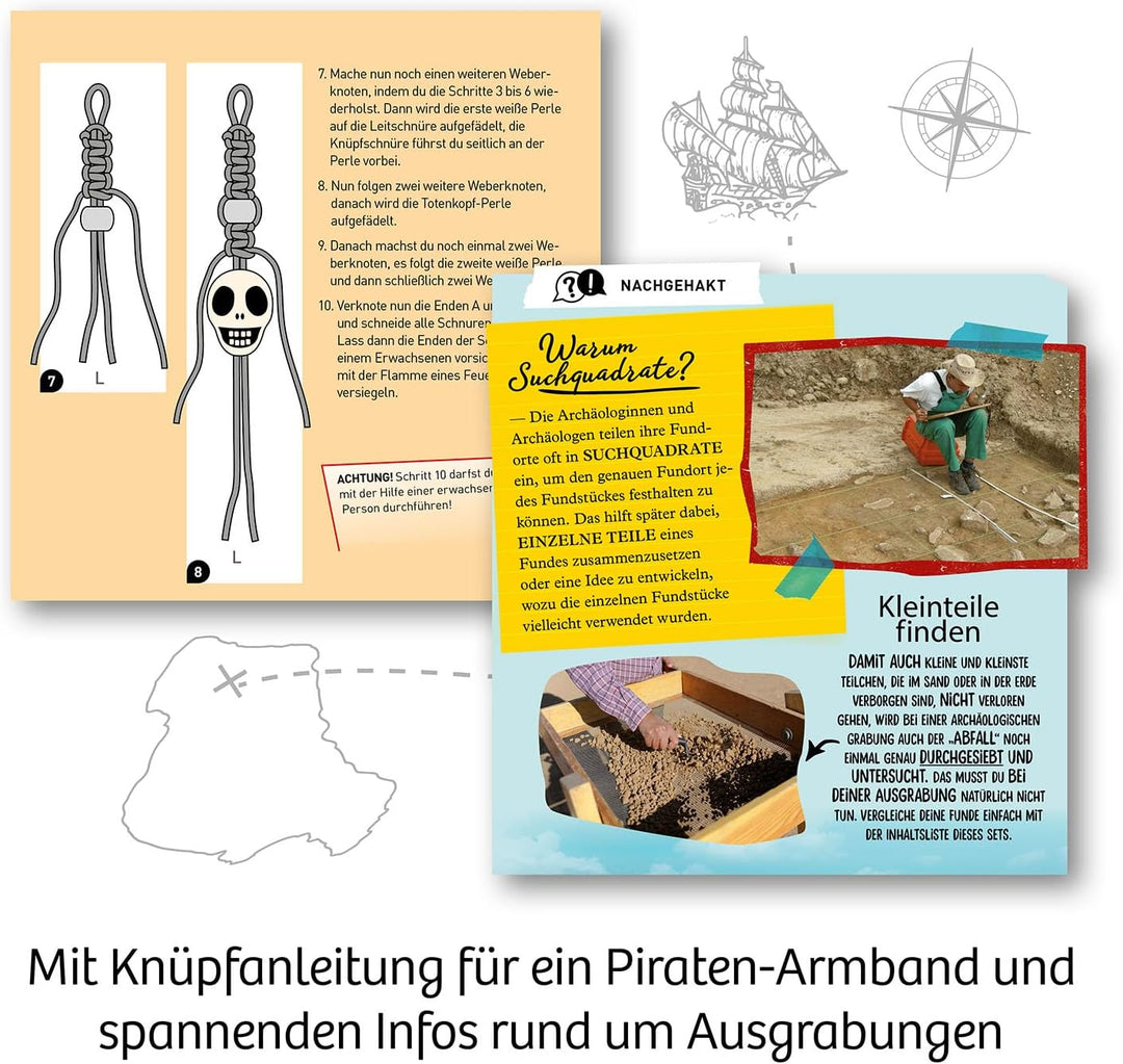 KOSMOS 657888 Piraten-Schatz Experimentierset, Ausgrabungs-Set für Kinder ab 7 Jahren, Schatzsucher,