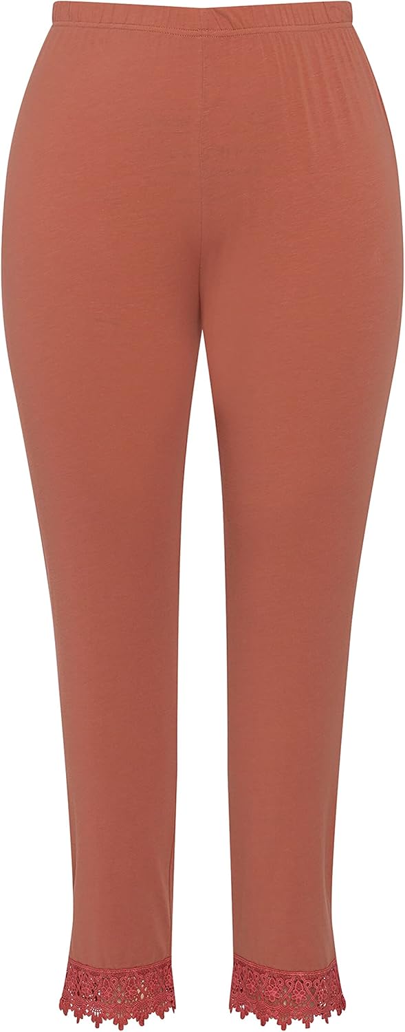 Ulla Popken Damen Leggings 32W / 32L Rot, 32W / 32L Rot