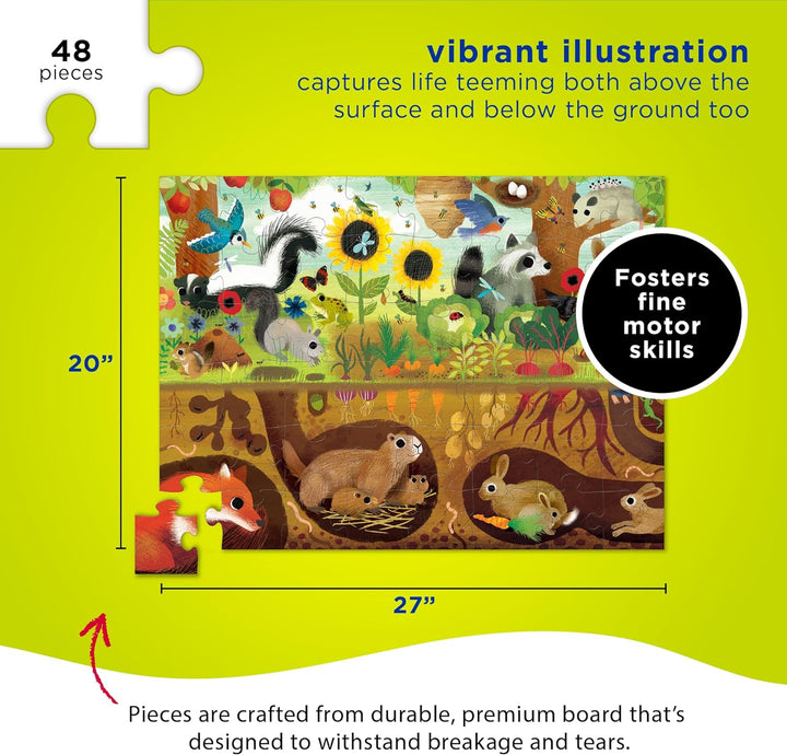 Bertoy 3876002 Classic Above and Below Boxed Puzzles, Backyard, 48 Teile