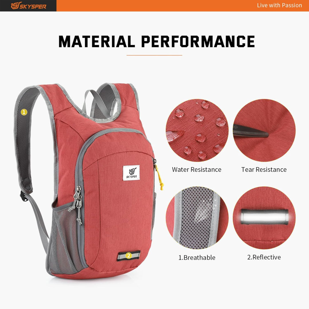 SKYSPER 10L Faltbarer Rucksack Ultraleicht Tagesrucksack Wasserfest Daypack Reiserucksack Wanderruck