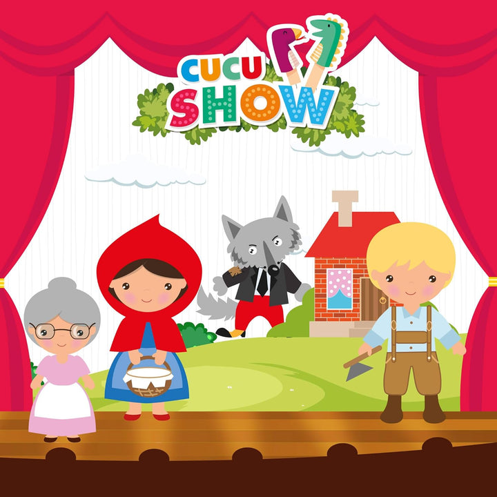COLORBABY Cucu Show Set Rotkäppchen-Puppen, 4 Puppen, 25 cm, weiche und sichere Materialien, Kinders