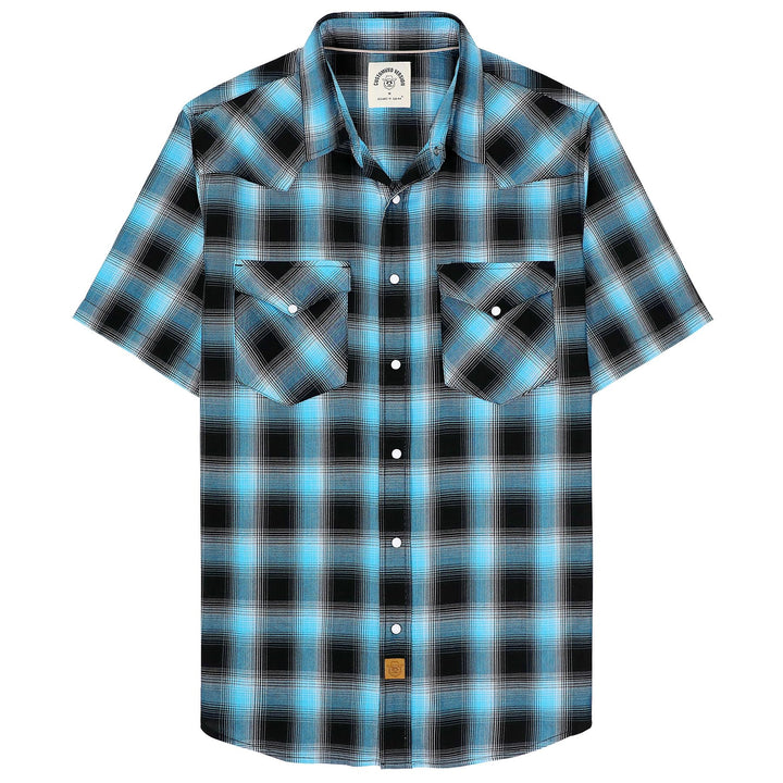 Dubinik® Bambusfaser Kurzarmhemd Herren Freizeithemden Für Herren Druckknöpfe Cowboy Vintage Western