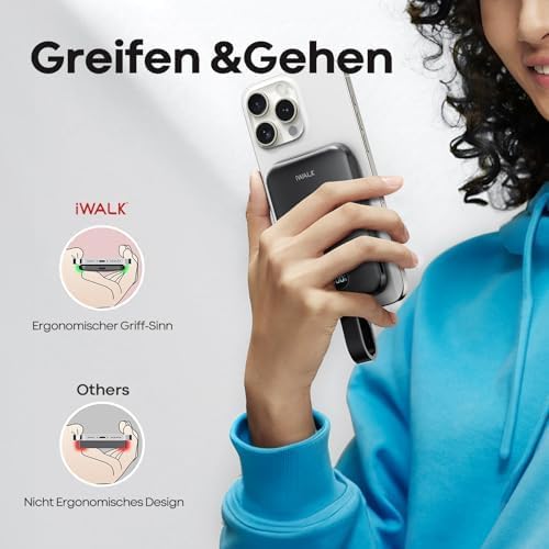 iWALK Mag Safe PowerBank Kabellose Powerbank 10000mAh, 30W Schnellaufladung mit LED und USB-C Ladeka