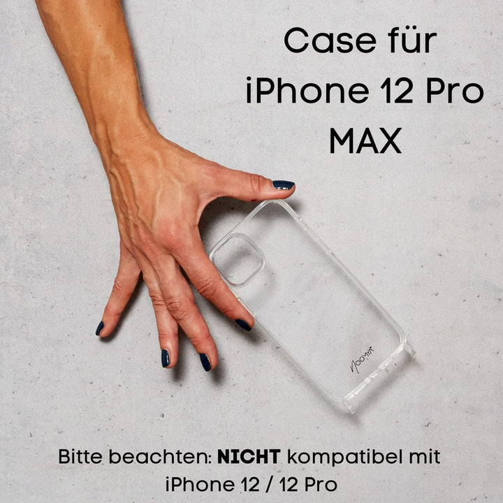 NOOMYA® Premium Fashion Handykette | Set Handyhülle iPhone 12 Pro MAX & Handyband True Blue | Handyg