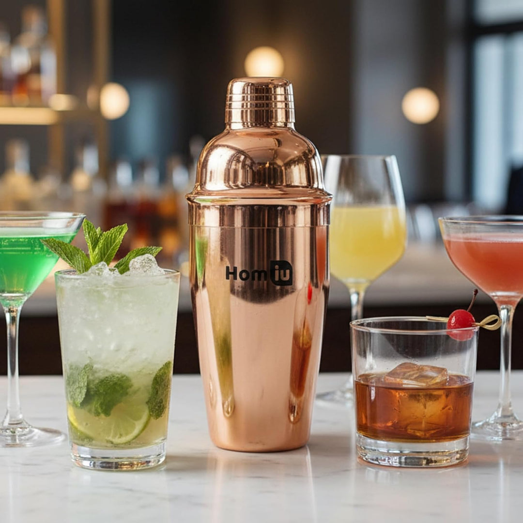 Homiu Copper Cocktail Shaker ca. 550 Milliliter Fassungsvermögen Nur von Hand waschen Cocktail Shake