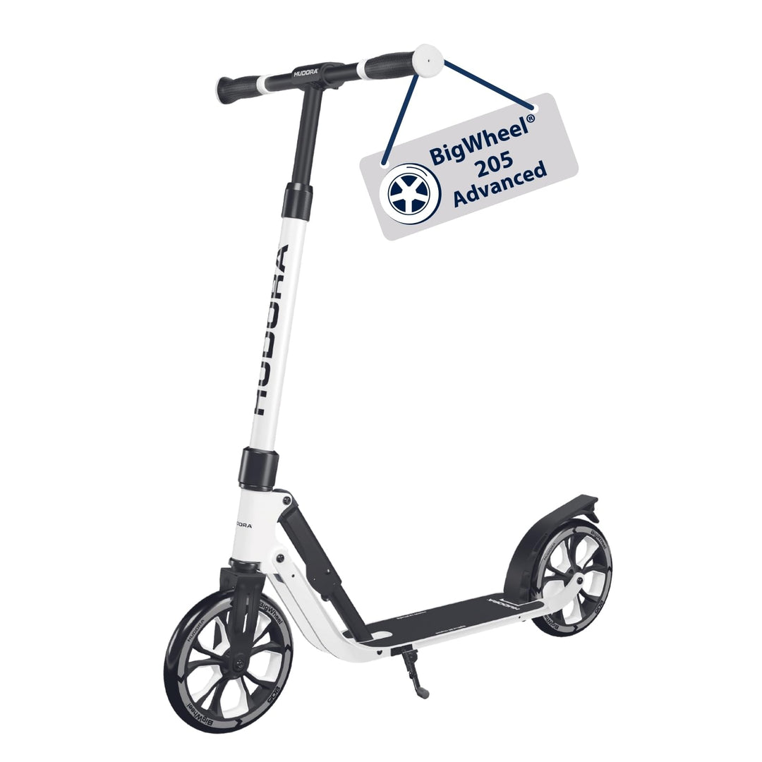 HUDORA BigWheel® 205 Advanced Scooter - Komfortabler Aluminium-Roller für bis zu 100kg - Höhenverste