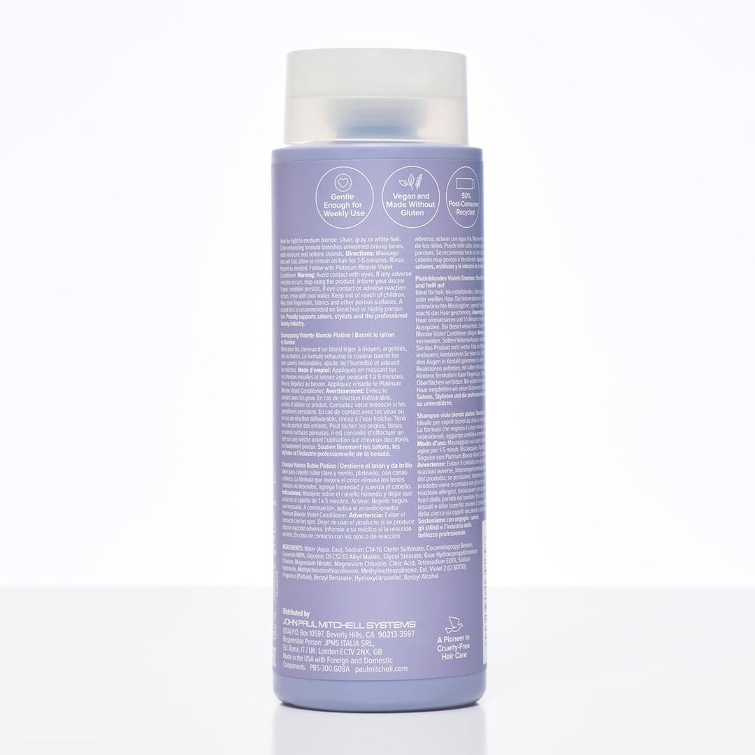 Paul Mitchell Platinum Blonde Shampoo - Violett Shampoo für strahlend blondes, graues oder weisses H