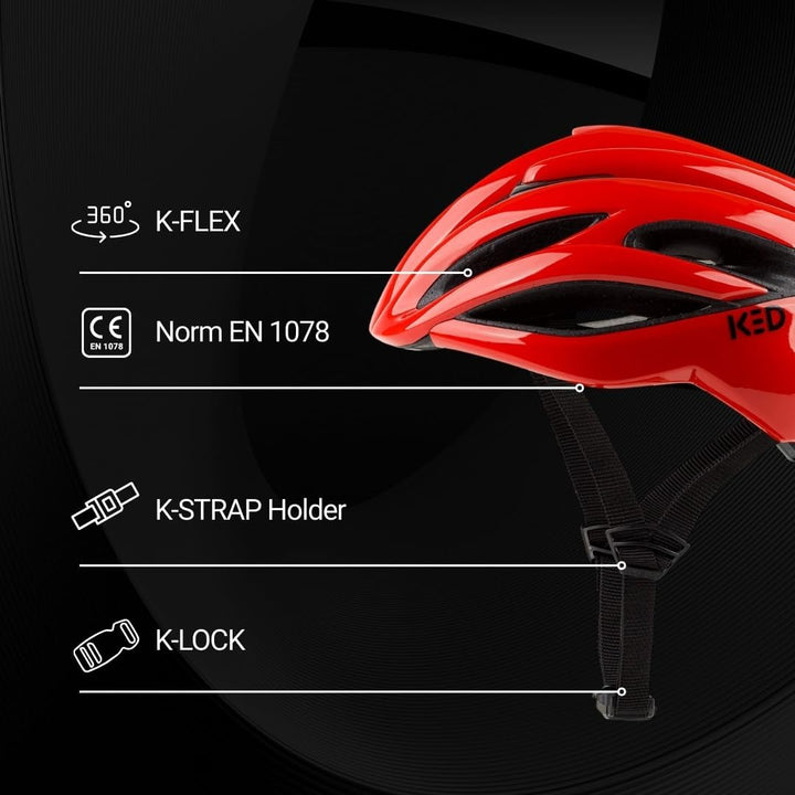 KED Rayzon Rennrad Fahrrad Helm rot 2023 L (57-61cm), L (57-61cm)