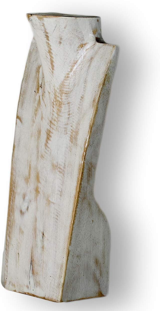 ART-CRAFT Halskettenständer Schmuckständer Halskettendisplay Schmuckbüste aus Holz White-wash 30 cm