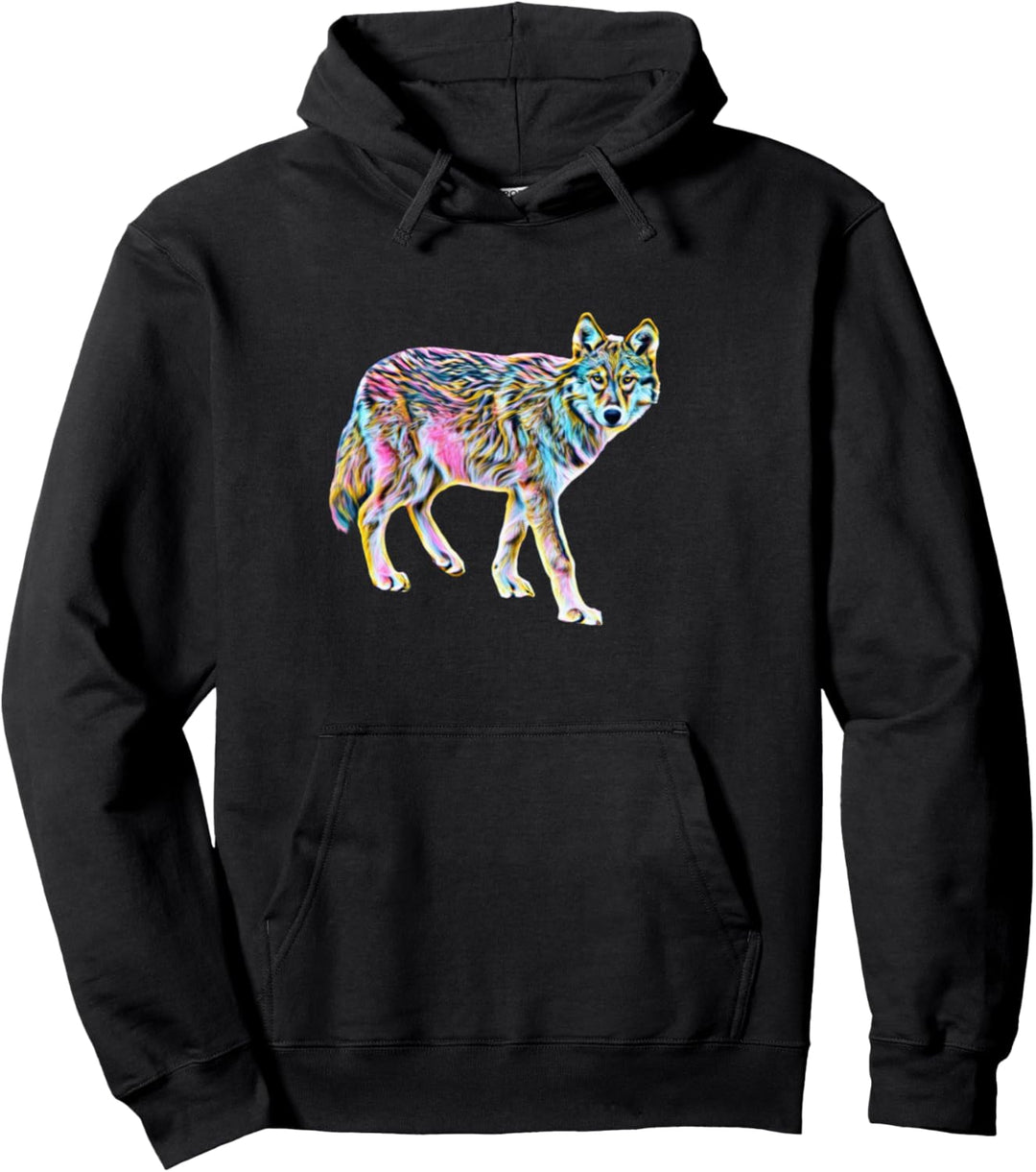 Wolf Motiv Mond Wölfe Pullover Hoodie
