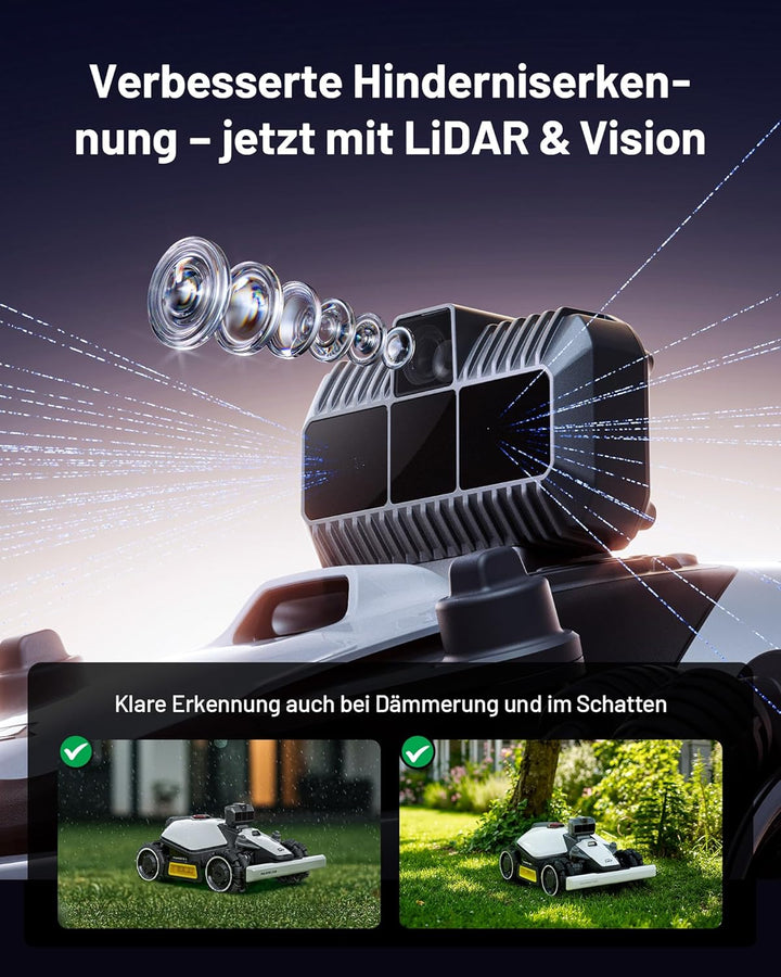 MAMMOTION LUBA mini AWD LiDAR Mähroboter ohne Begrenzungskabel Mit 3D LiDAR + Vision, Ohne RTK-Anten
