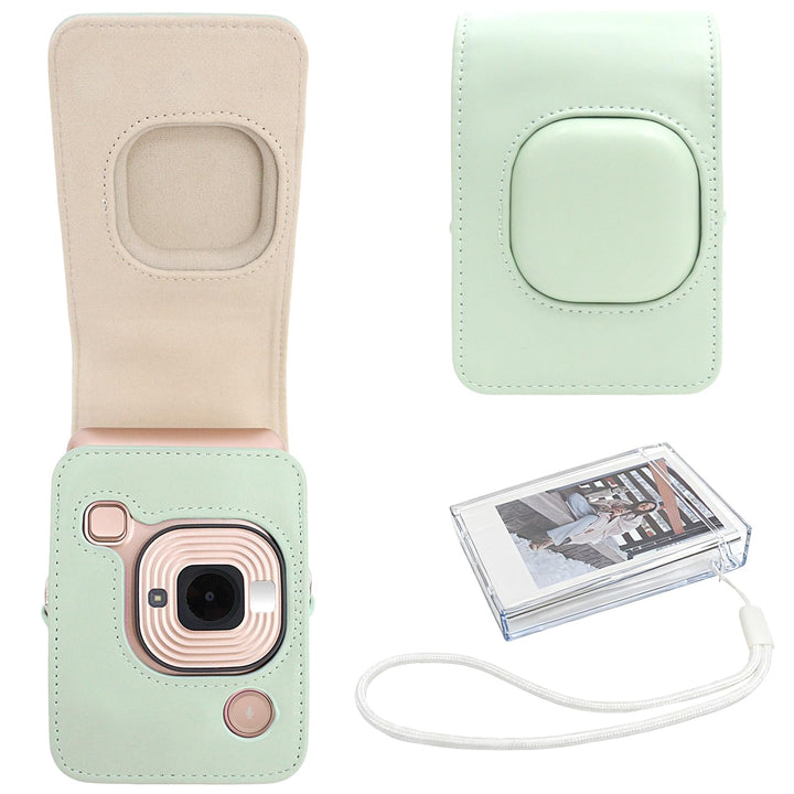 HIYQIN Leder Tasche Kompatibel mit Fujifilm Instax Mini LiPLAY, für Fujifilm Mini Liplay Tasche mit