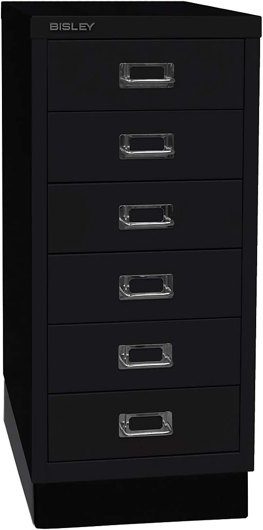 BISLEY MultiDrawer, 29er Serie mit Sockel, DIN A4, 6 Schubladen, Metall, 696 Verkehrsweiss, 38 x 27.
