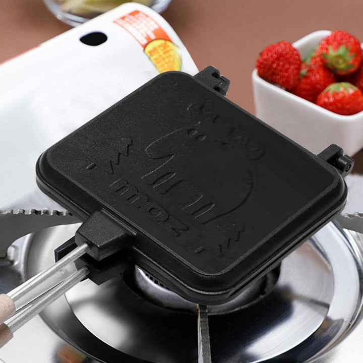 Bexdug Doppelseitige Bratpfanne - Leichte abnehmbare Sandwichpresse,Camping-Sandwichmaker-Toaster mi