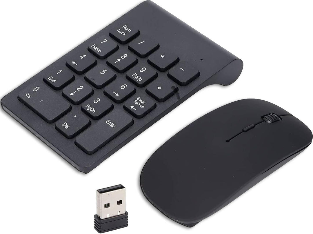 Kabelloser Ziffernblock und Maus, 5,3x3,3Zoll 2,4GHz 1200DPI 18 Tasten Universell kabellos USB Numme