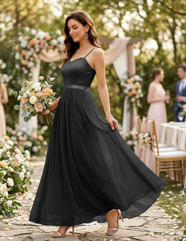 DRESSTELLS Abendkleider Elegant für Hochzeit Festlich Ballkleid Damen Lang Brautkleid Standesamt Bra