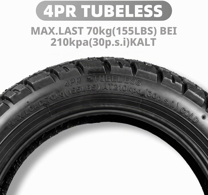 VOLOHAS 60/70-6,5 Schlauchloser Reifen für Xiaomi 5/5 Pro/5 Max, Tubeless Reifen mit Doppelte Stärke