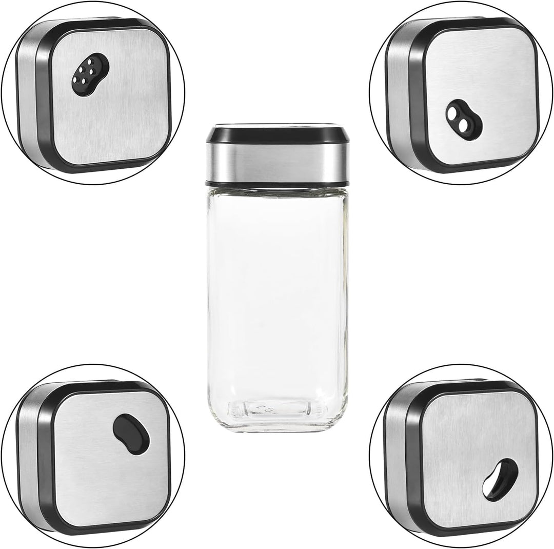 SIAZIH Salz und Pfefferstreuer/Essig und Ölflaschen set,2 Ölflasche 200ML,2 Gewürzgläser mit Schraub