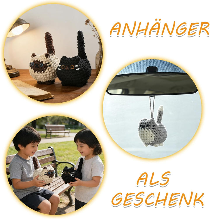 Hoypeyfiy Häkel-Set für Anfänger für Niedliche Tierfiguren, Komplettes Amigurumi-Set mit Videoanleit