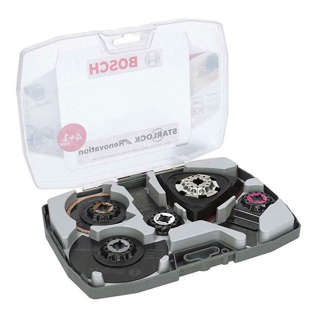 Bosch Professional 5 tlg. Starlock Multitool Set (für Holz, Metall, Multimaterial und abrasive Mater