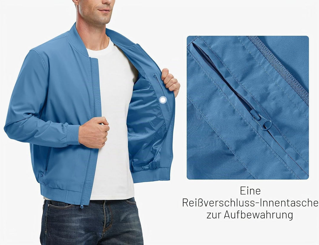 donhobo Herren Jacken Leichte Windbreaker Übergangsjacke Bomberjacke Frühling Herbst Fliegerjacke St