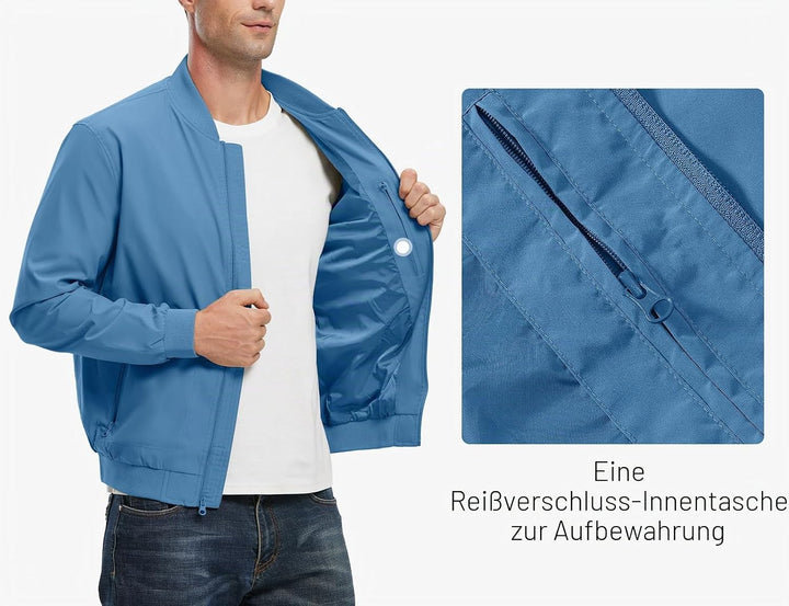 donhobo Herren Jacken Leichte Windbreaker Übergangsjacke Bomberjacke Frühling Herbst Fliegerjacke St