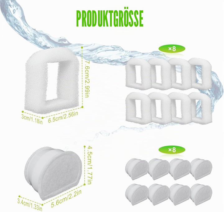 Foam-Vorfilter und Kohlenstofffilter Kompatibel mit PetSafe Drinkwell Fountain Edelstahl 360 Avalon