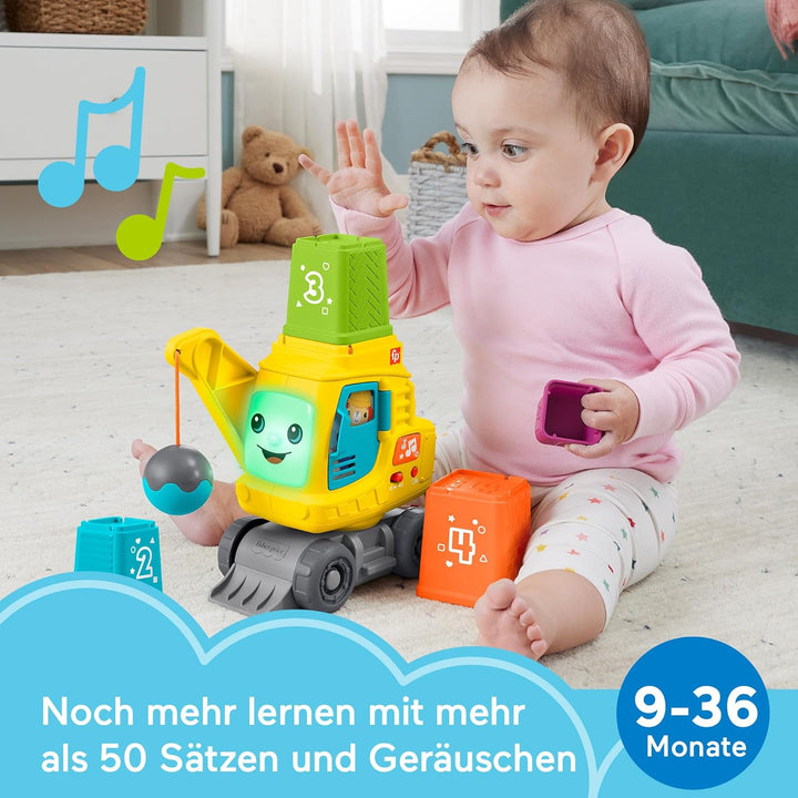 FISHER-PRICE Baufahrzeugspielzeug - Geräuschen und Sätzen, fördert Zahlen, Farben und Formen, mit Kr