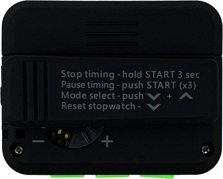 Gymboss Plus Intervall Timer und Stoppuhr Uhrenarmband - Bundle (SCHWARZ/GRÜN SOFTBESCHICHTUNG) Schw