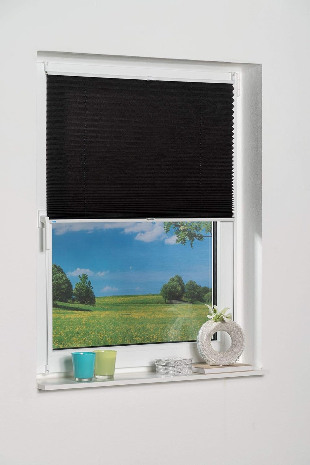 K-home 403129-4 Klemmfix-Plissee Palma Anthrazit 70 x 130 cm +++Verdunklung+++ 70 x 130 cm Anthrazit