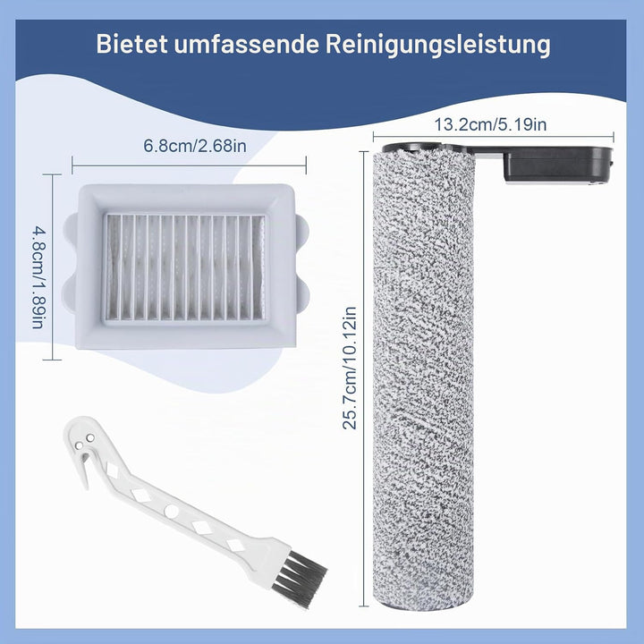 Bürstenrolle Filter Ersatzteile für Roborock Flexi/Flexi Pro Nass-Trocken-Sauger Zubehör (2 Bürstenr