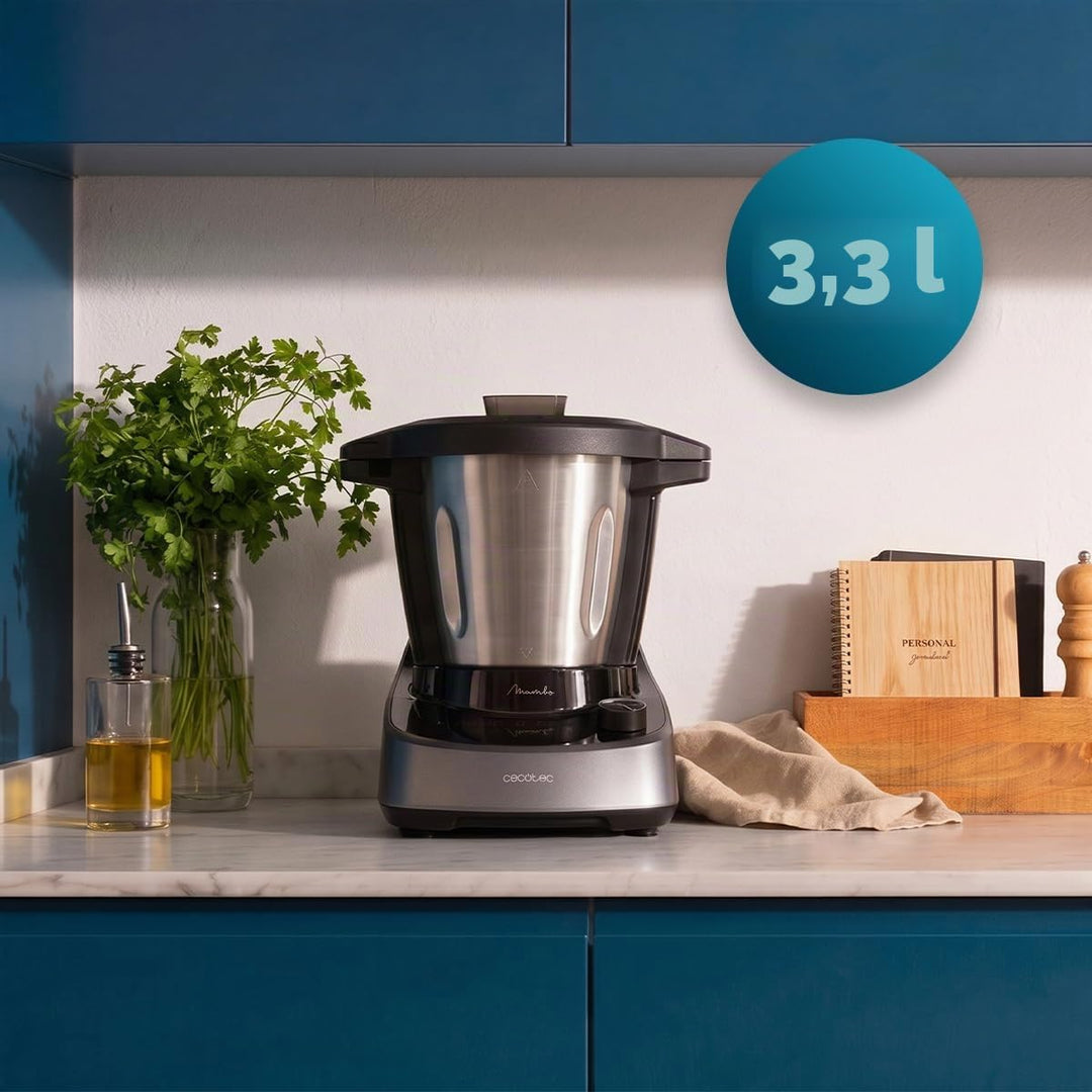 Cecotec Smarte Küchenmaschine Mambo 11090 Daily. 37 Funktionen | WLAN App-Steuerung, 3,3 L Edelstahl