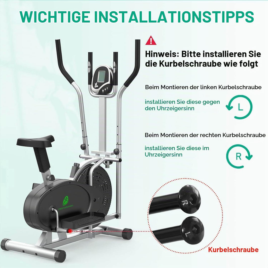 Crosstrainer für zuhause - Neezee 2 IN 1 Crosstrainer Heimtrainer mit Sitz Smart LCD-Monitor,verbess