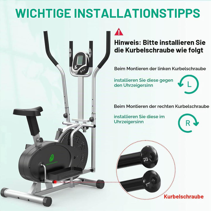 Crosstrainer für zuhause - Neezee 2 IN 1 Crosstrainer Heimtrainer mit Sitz Smart LCD-Monitor,verbess